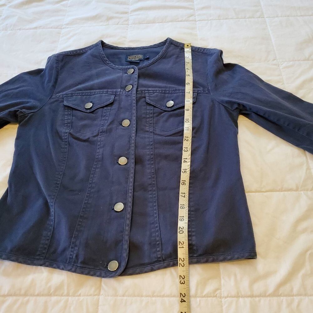 Pendleton Medium Womens Navy Button Down Jacket /… - image 6